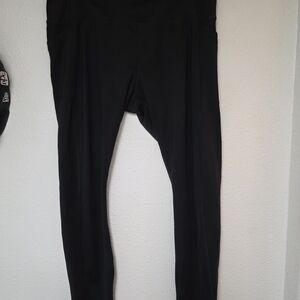 Avia Black Activewear Leggings with White Logo